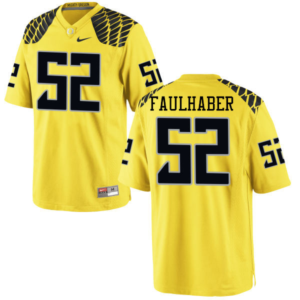 Men #52 Ivan Faulhaber Oregon Ducks College Football Jerseys-Yellow
